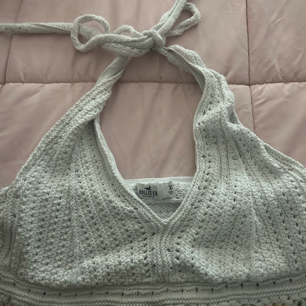 Hollister White Crochet Crop Top